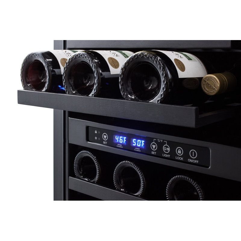 Summit Appliance 17.75'' 28 Bottle Dual Zone Wine Refrigerator